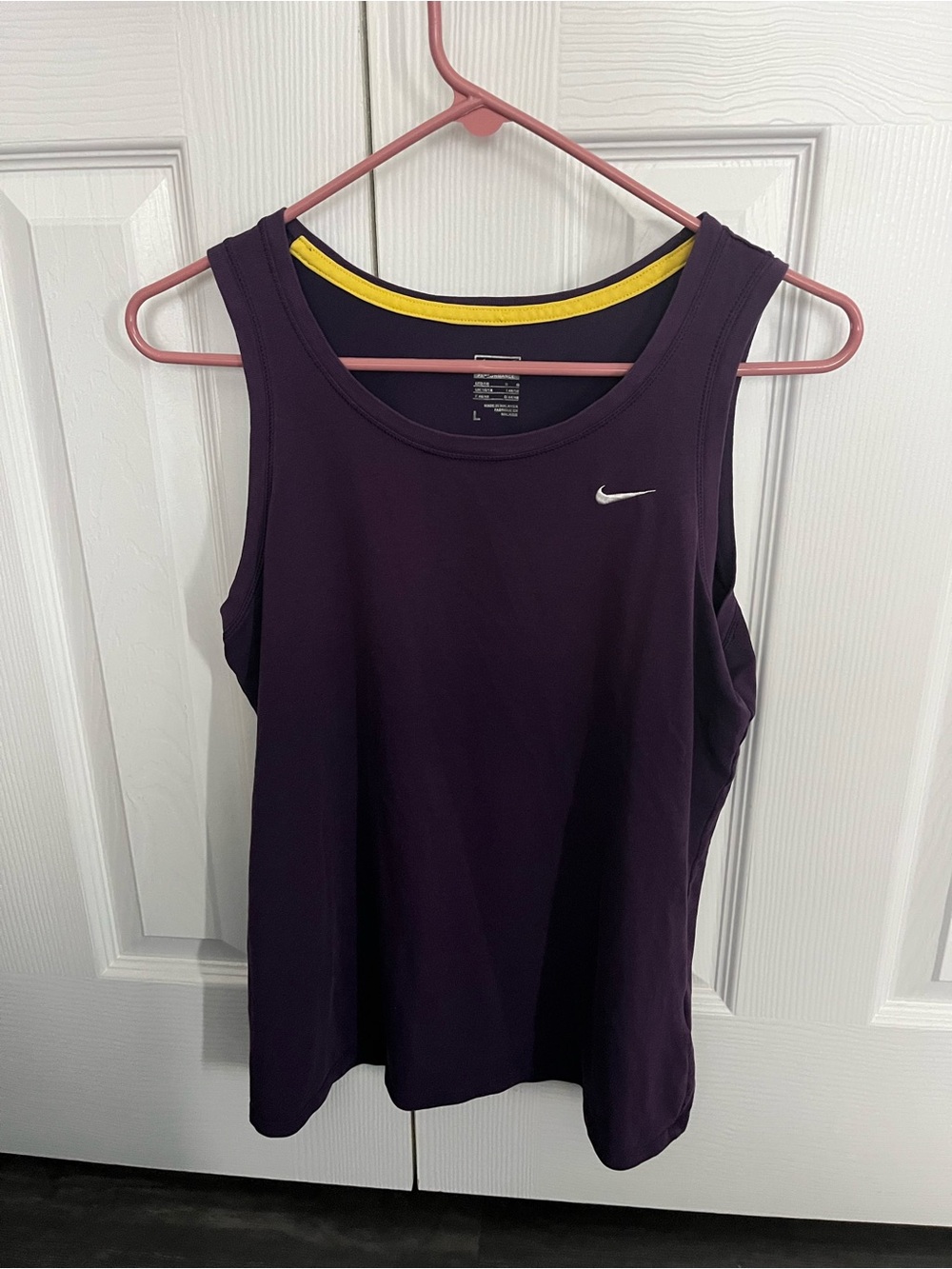 Nike Women’s Dark Purple Athletic Tank with Yellow Trim